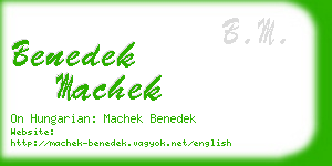 benedek machek business card